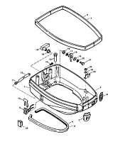 Низ капота 2-Х ТАКТНОГО ПЛМ MERCURY 75 Серийный номер от 0D283222 до 0G760299