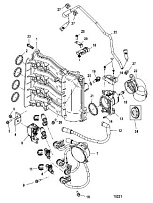Впускной коллектор 4-Х ТАКТНОГО ПЛМ MERCURY 50 Серийный номер от 0P515897 и выше