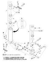 Ручные компоненты наклона (Дизайн 2) 2-Х ТАКТНОГО ПЛМ MERCURY 55 Серийный номер от 9885345 до 9973099
